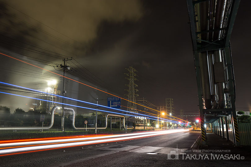 千鳥橋手前の工場夜景夜景スポット写真（5）