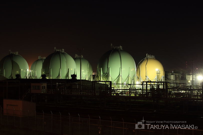幌萌町・歩道橋の工場夜景夜景スポット写真（1）