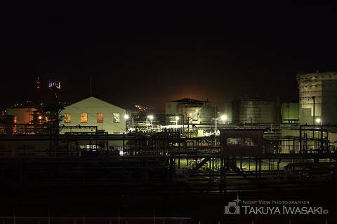 幌萌町・歩道橋の工場夜景夜景スポット写真（2）class=