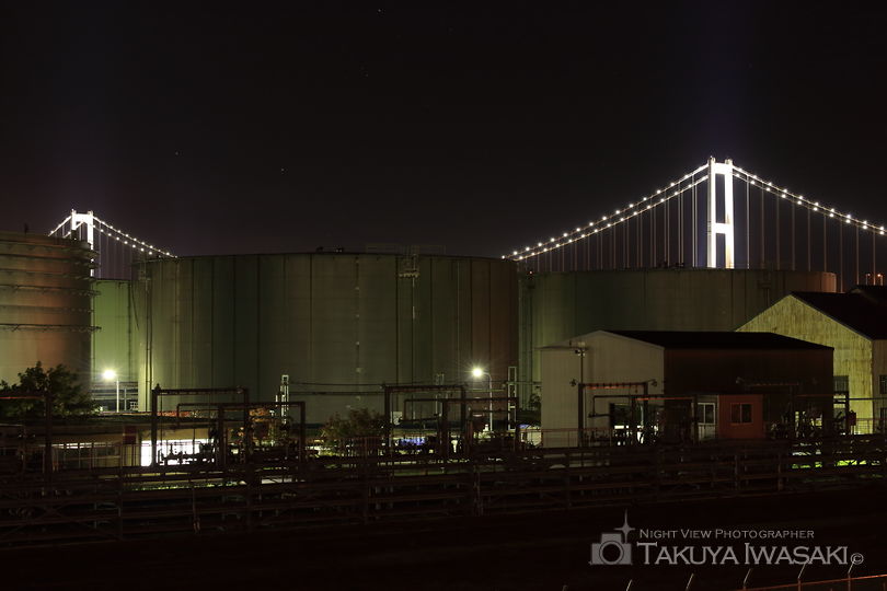 幌萌町・歩道橋の工場夜景夜景スポット写真（3）