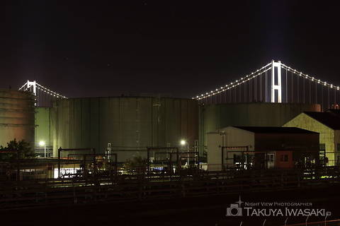幌萌町・歩道橋の工場夜景夜景スポット写真（3）class=