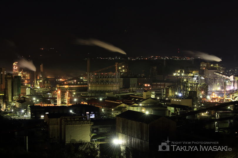 大沢町（国道36号線西側）の工場夜景夜景スポット写真（1）
