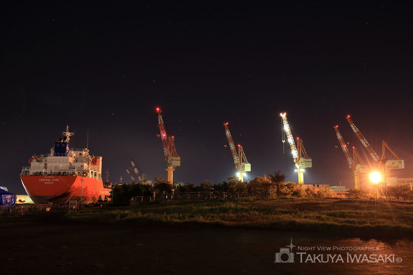沼館緑地公園の工場夜景夜景スポット写真（4）