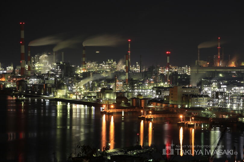亀居公園の工場夜景夜景スポット写真（2）