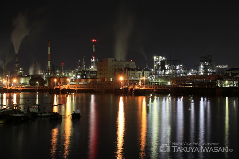 小方港の工場夜景夜景スポット写真（2）
