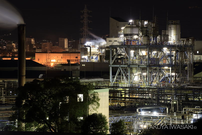 道意線高架の工場夜景夜景スポット写真（1）