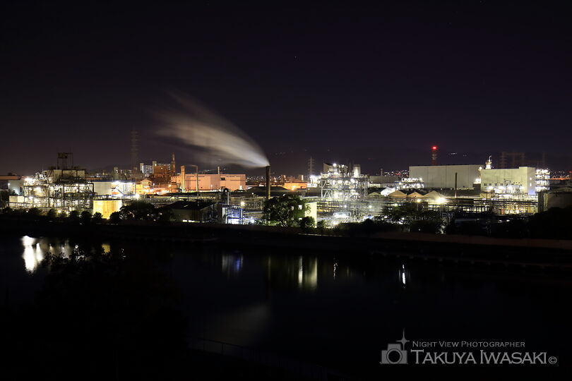 道意線高架の工場夜景夜景スポット写真（4）