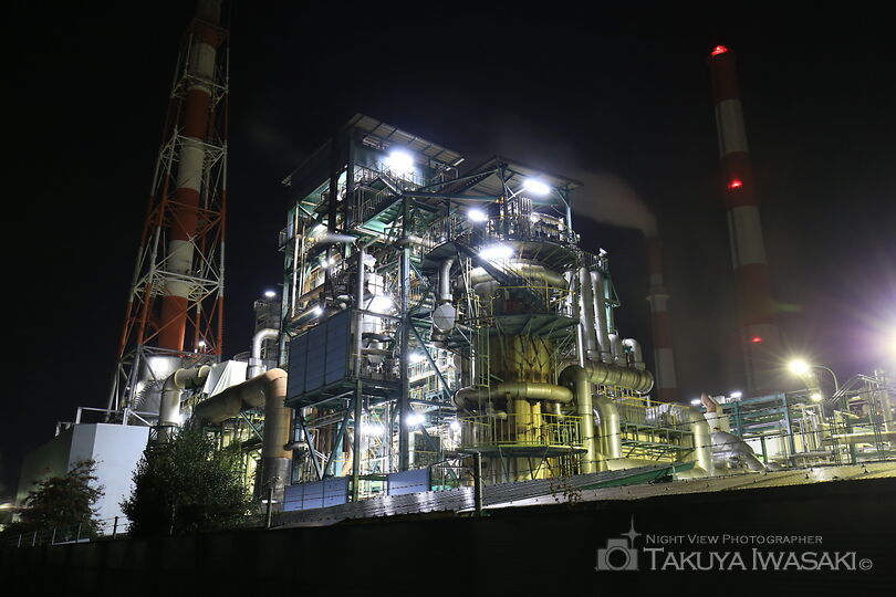 三菱レイヨン・大竹事業所付近の工場夜景夜景スポット写真（2）