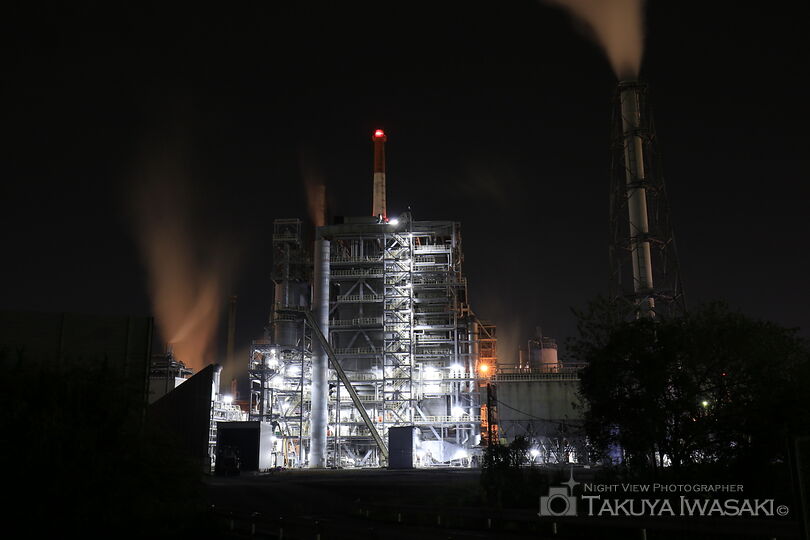 日本製紙・大竹工場付近の工場夜景夜景スポット写真（1）