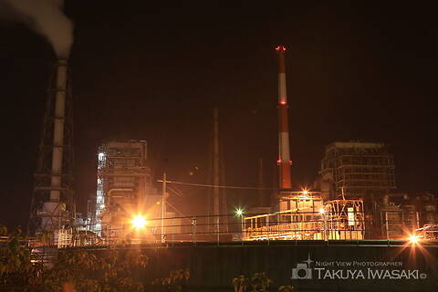 日本製紙・大竹工場付近の工場夜景夜景スポット写真（3）class=