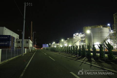 日本通運・大竹支店付近の工場夜景夜景スポット写真（6）class=