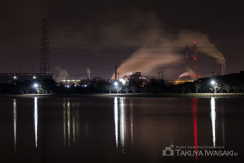 神之池緑地公園の工場夜景夜景スポット写真（2）
