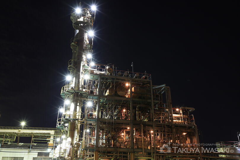千鳥町　日本合成樹脂前の工場夜景夜景スポット写真（1）