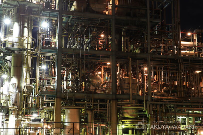 千鳥町　日本合成樹脂前の工場夜景夜景スポット写真（4）