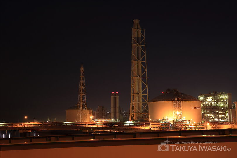 灘浜大橋の工場夜景夜景スポット写真（2）