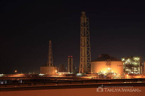 灘浜大橋の工場夜景夜景スポット写真（2）class=
