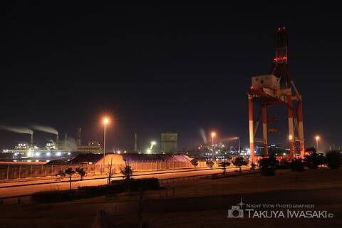広畑緑地の工場夜景夜景スポット写真（1）class=