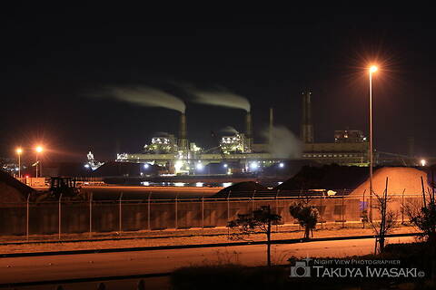 広畑緑地の工場夜景夜景スポット写真（2）class=