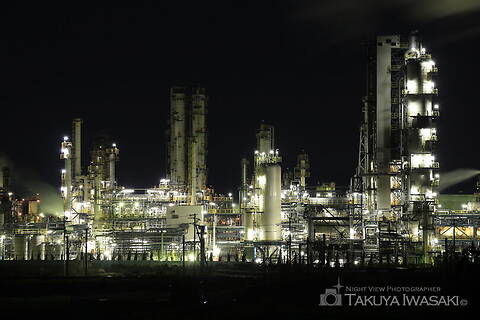 真名神社付近の工場夜景夜景スポット写真（2）class=