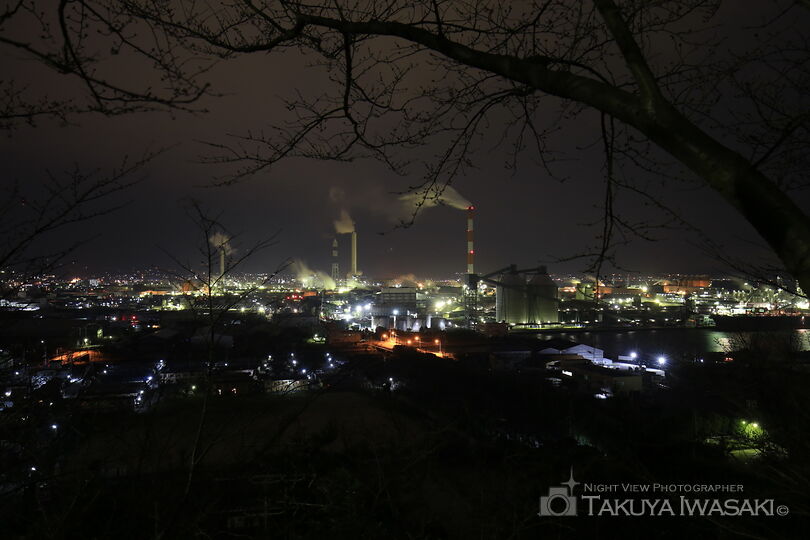 城山公園の工場夜景夜景スポット写真（1）