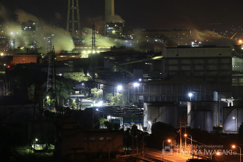 城山公園の工場夜景夜景スポット写真（2）