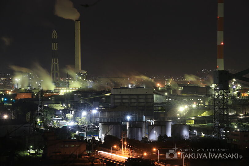 城山公園の工場夜景夜景スポット写真（3）