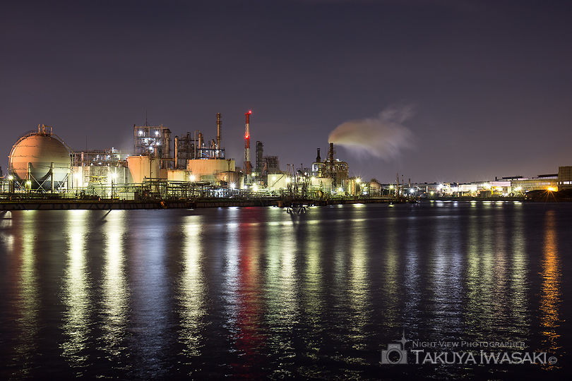 千鳥町 三菱化学物流前の工場夜景夜景スポット写真（1）