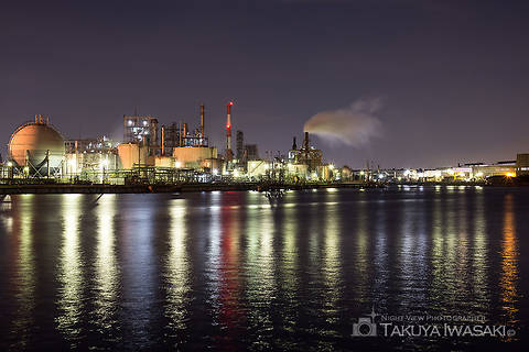 千鳥町 三菱化学物流前の工場夜景夜景スポット写真（1）class=