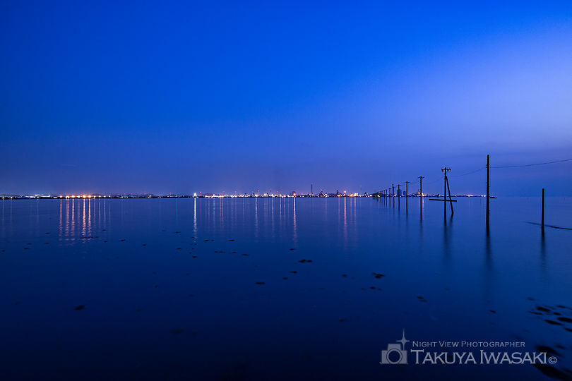 江川海岸の工場夜景夜景スポット写真（1）