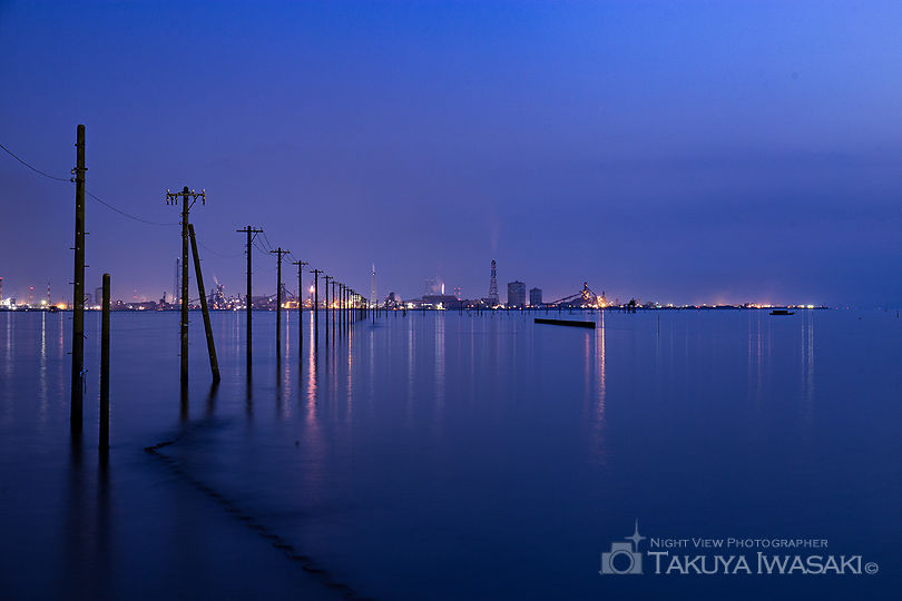 江川海岸の工場夜景夜景スポット写真（2）