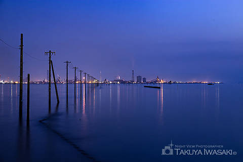 江川海岸の工場夜景夜景スポット写真（2）class=