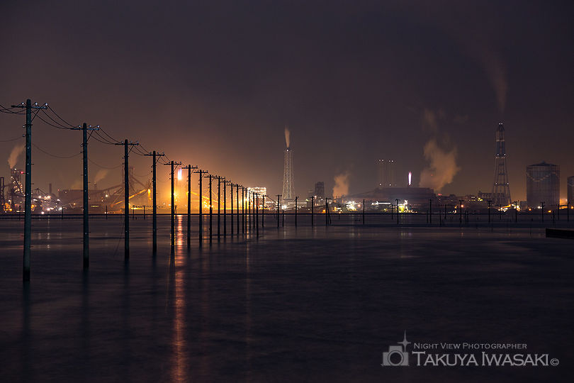 江川海岸の工場夜景夜景スポット写真（5）