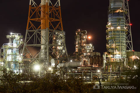高砂1丁目・歩道橋の工場夜景夜景スポット写真（3）class=