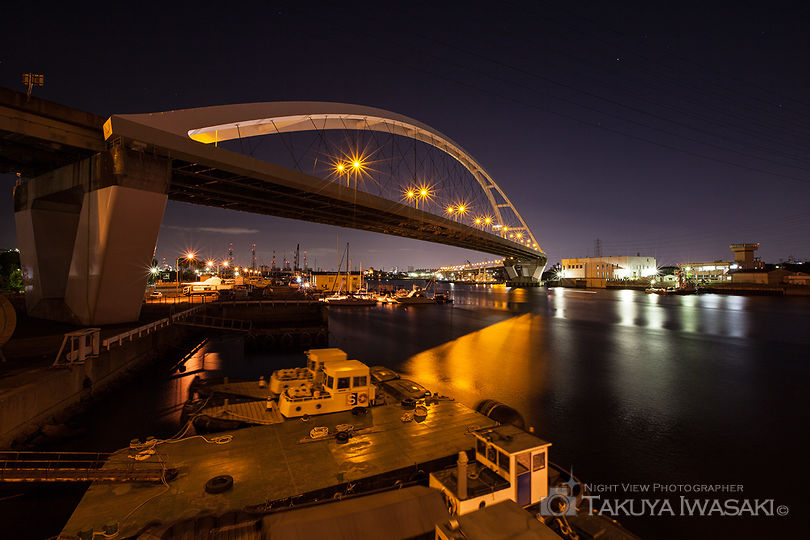 浜寺大橋の工場夜景夜景スポット写真（2）