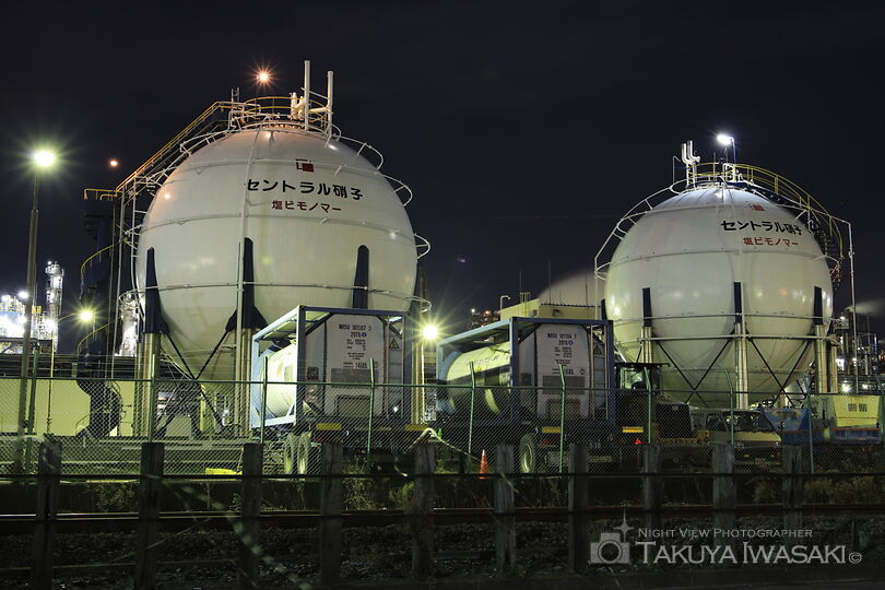 浮島町・東亞合成川崎工場前の工場夜景夜景スポット写真（1）