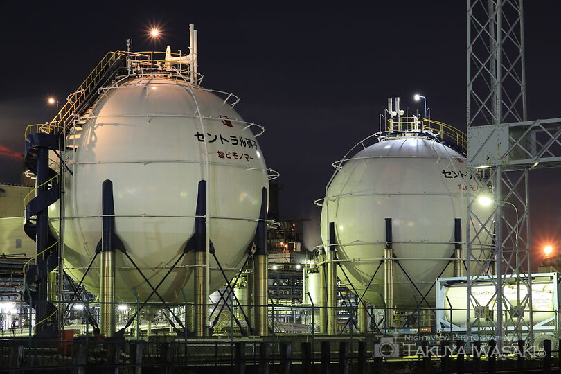 浮島町・東亞合成川崎工場前の工場夜景夜景スポット写真（2）
