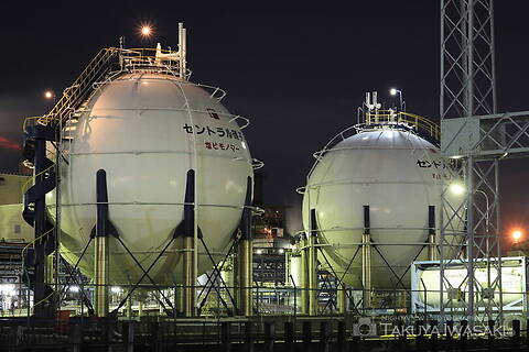 浮島町・東亞合成川崎工場前の工場夜景夜景スポット写真（2）class=