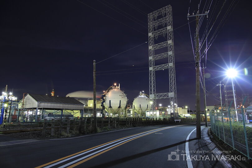 浮島町・東亞合成川崎工場前の工場夜景夜景スポット写真（4）