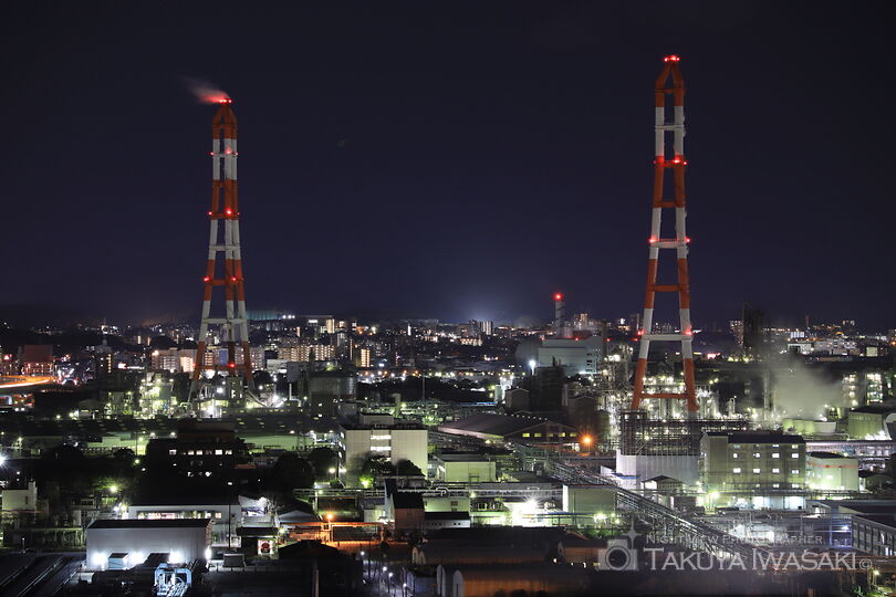 黒崎城跡の工場夜景夜景スポット写真（2）