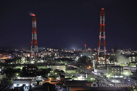 黒崎城跡の工場夜景夜景スポット写真（2）class=