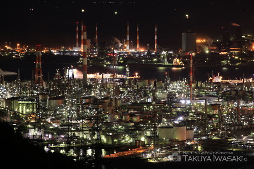 鷲羽山スカイライン 水島展望台の工場夜景夜景スポット写真（3）