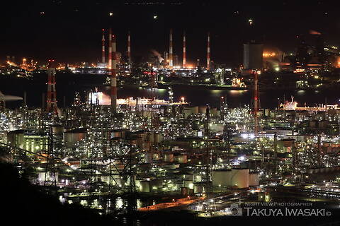 鷲羽山スカイライン 水島展望台の工場夜景夜景スポット写真（3）class=