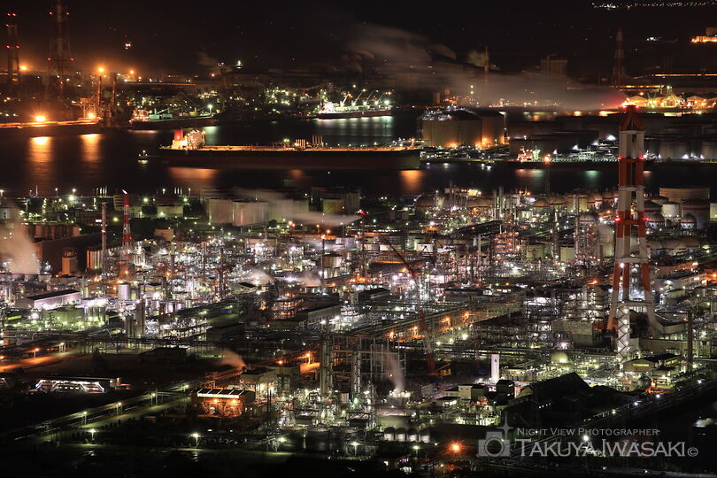 鷲羽山スカイライン 水島展望台の工場夜景夜景スポット写真（4）