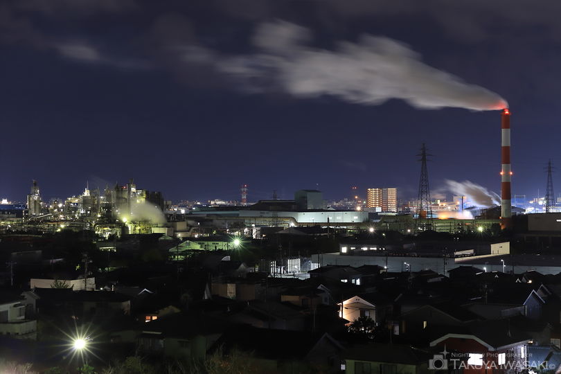 大山台公園の工場夜景夜景スポット写真（2）