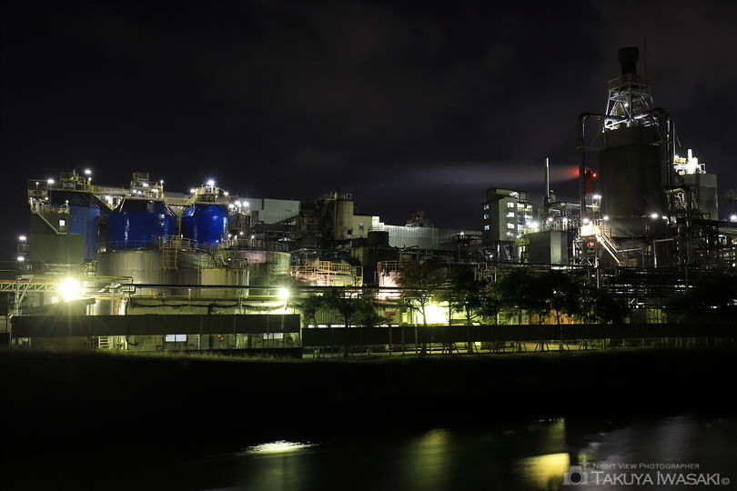 大山ポンプ場（フレスポ赤道）の工場夜景夜景スポット写真（3）
