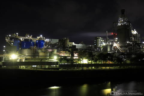大山ポンプ場（フレスポ赤道）の工場夜景夜景スポット写真（3）class=