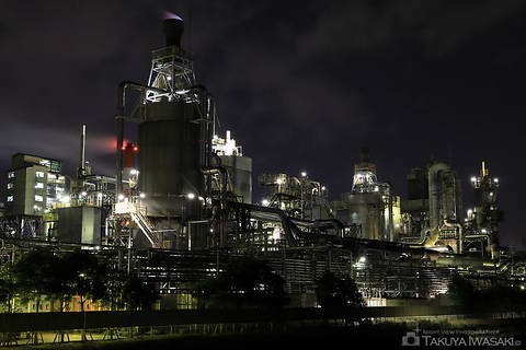 大山ポンプ場（フレスポ赤道）の工場夜景夜景スポット写真（4）class=