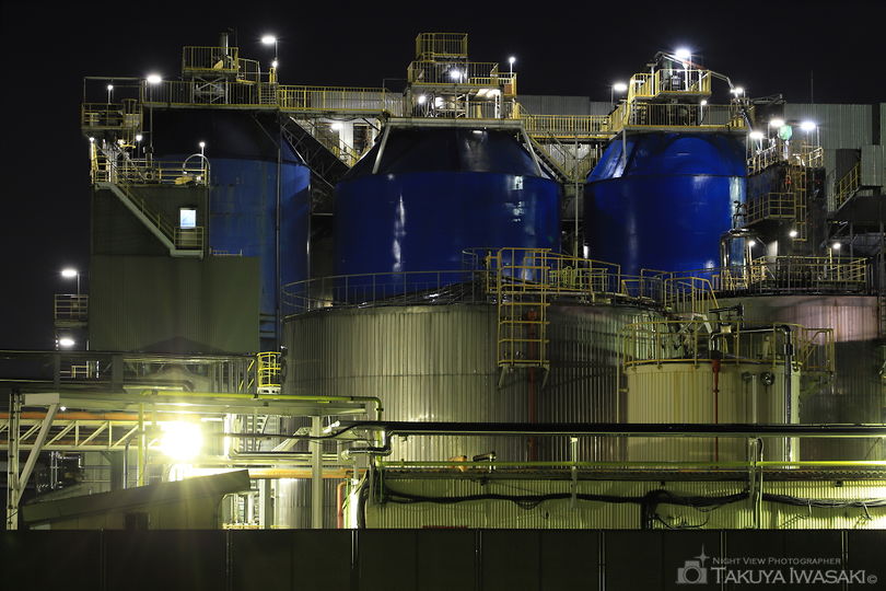 大山ポンプ場（フレスポ赤道）の工場夜景夜景スポット写真（5）