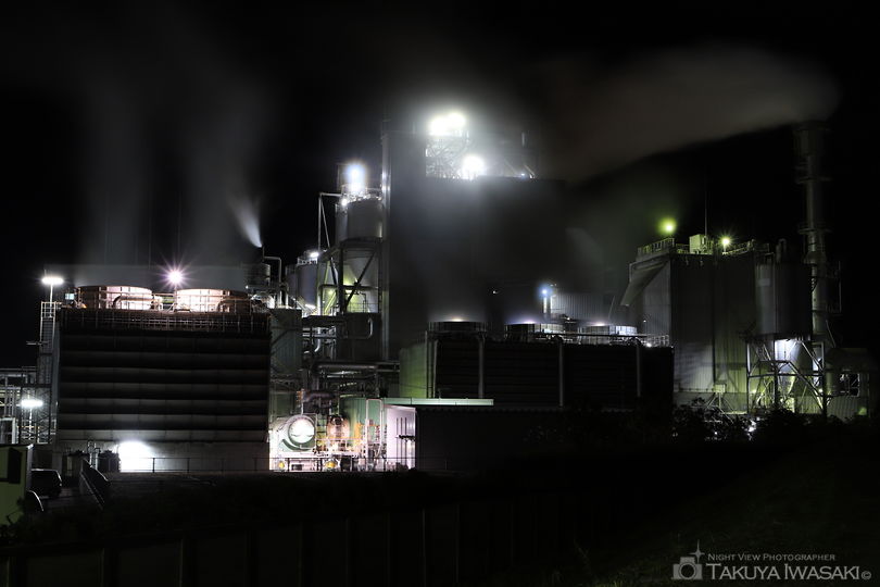 藤原川土手の工場夜景夜景スポット写真（1）