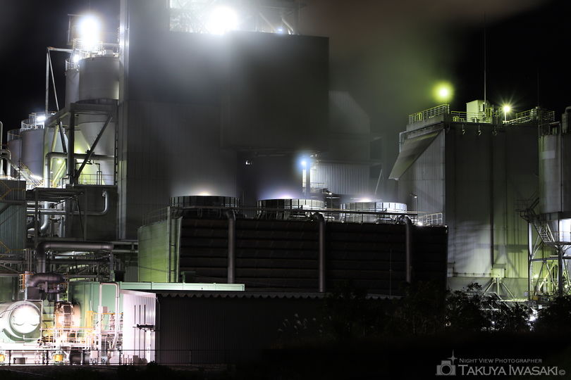 藤原川土手の工場夜景夜景スポット写真（2）